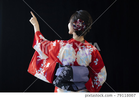 Yukata black background for night synthesis Yukata black background for night synthesis 79118007