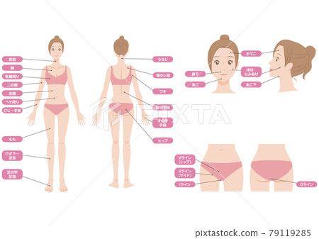Female whole body hair loss site set - Stock Illustration [79119285] - PIXTA