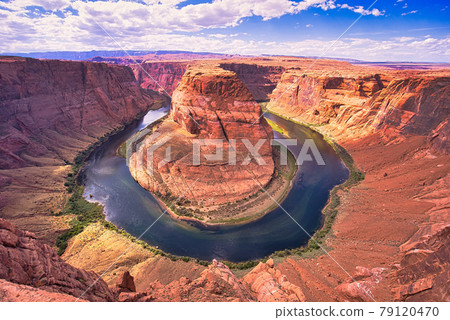 World-class screaming spectacle of Horseshoe Bend, , the yellow canyon. World-class screaming spectacle of Horseshoe Bend, , the yellow canyon. 79120470