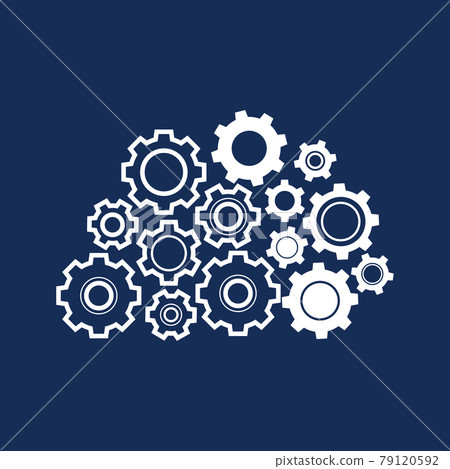 Overlapping filled gear icons Overlapping filled gear icons 79120592