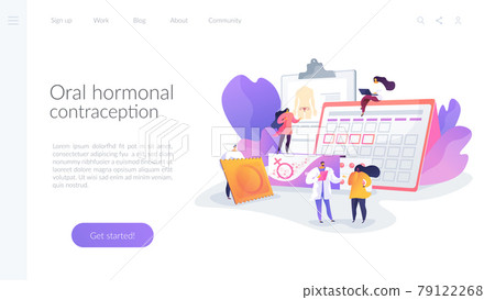 Female contraceptives landing page concept 79122268