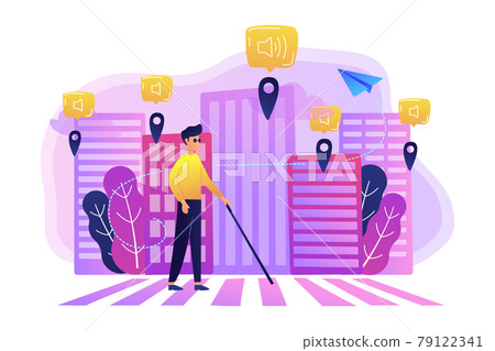Barrier-free environment and smart city concept illustration. Barrier-free environment and smart city concept illustration. 79122341