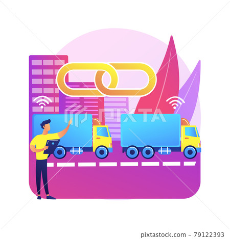 Truck platooning abstract concept vector illustration. Truck platooning abstract concept vector illustration. 79122393