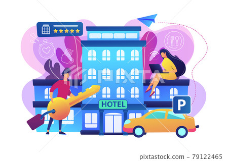 All-inclusive hotel concept vector illustration. 79122465