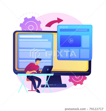 Microsite development abstract concept vector illustration. 79122717