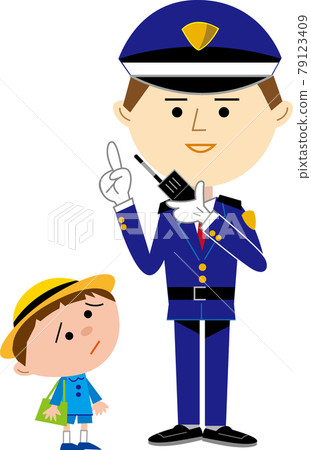 Security guard and lost boy Security guard and lost boy 79123409