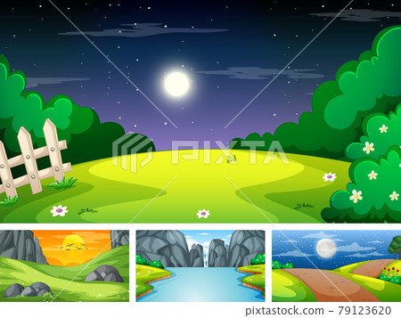 Four different scene of nature park and forest Four different scene of nature park and forest 79123620