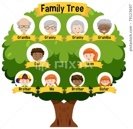 Diagram showing three generation family tree Diagram showing three generation family tree 79123697