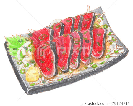 手繪飲食菜單，鰹魚鰹魚 79124715