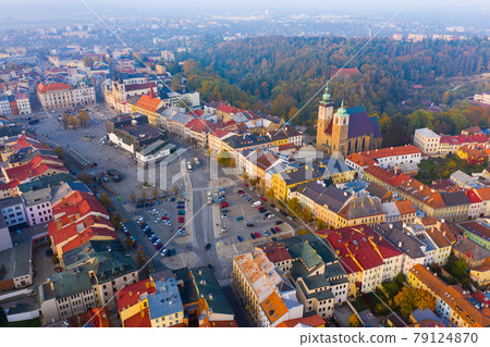 Flight over the city Jihlava. Czech Republic Flight over the city Jihlava. Czech Republic 79124870