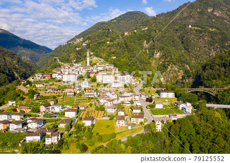 Aerial view of Swiss village Intragna Aerial view of Swiss village Intragna 79125552