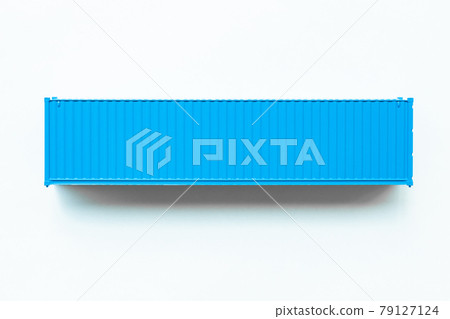 Blue cargo container, Distribution box import export, Global business transportation delivery freight international logistic shipping industry on white background. 79127124