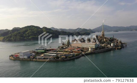 Aerial view of Chigiri Island (Gunkanjima) in Osakikamijima Town, Toyota District, Hiroshima Prefecture Aerial view of Chigiri Island (Gunkanjima) in Osakikamijima Town, Toyota District, Hiroshima Prefecture 79127638