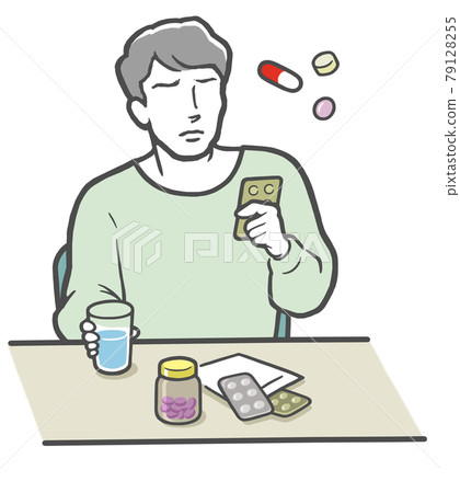 A young man who is at a loss about choosing medicine 79128255