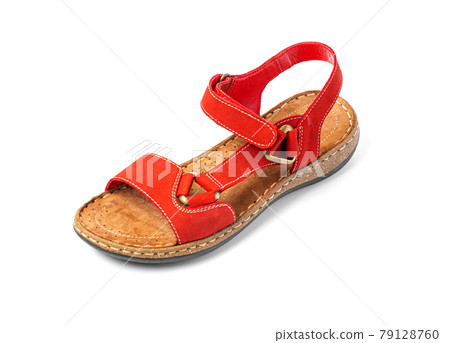 Red leather summer  sandal 79128760