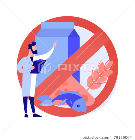 Food allergy abstract concept vector illustration. Food allergy abstract concept vector illustration. 79129064