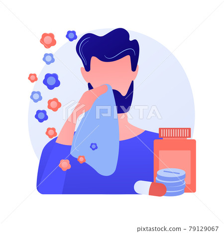 Seasonal allergy abstract concept vector illustration. Seasonal allergy abstract concept vector illustration. 79129067