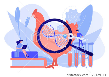 Genetically modified animals concept vector illustration. Genetically modified animals concept vector illustration. 79129111