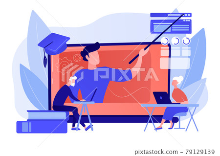 Online learning for seniors concept vector... - Stock Illustration ...