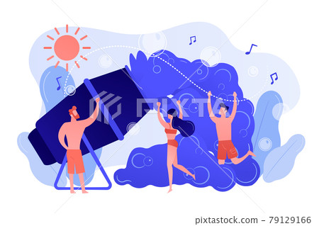 Foam party concept vector illustration. 79129166