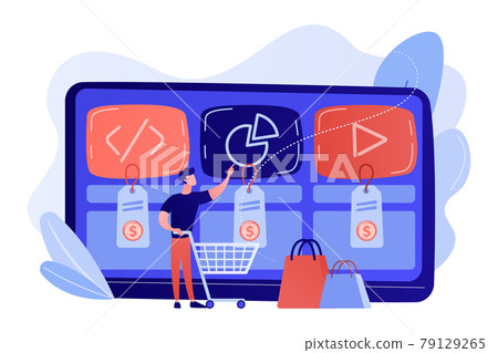 Digital service marketplace concept vector illustration. 79129265
