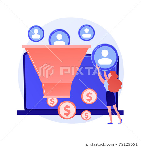 Sales funnel vector concept metaphor. 79129551
