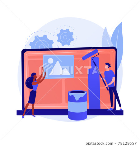 Graphic design video tutorial vector concept metaphor. 79129557