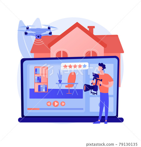 Real estate video tour abstract concept vector illustration. Real estate video tour abstract concept vector illustration. 79130135