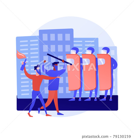 Mass riots abstract concept vector illustration.-插圖素材 [79130159] - PIXTA圖庫