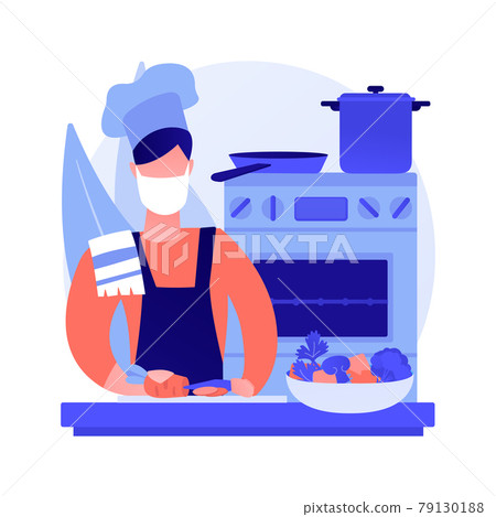 Quarantine cooking abstract concept vector illustration. Quarantine cooking abstract concept vector illustration. 79130188