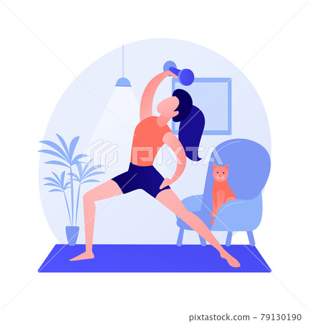 Home gymnastics abstract concept vector illustration. Home gymnastics abstract concept vector illustration. 79130190