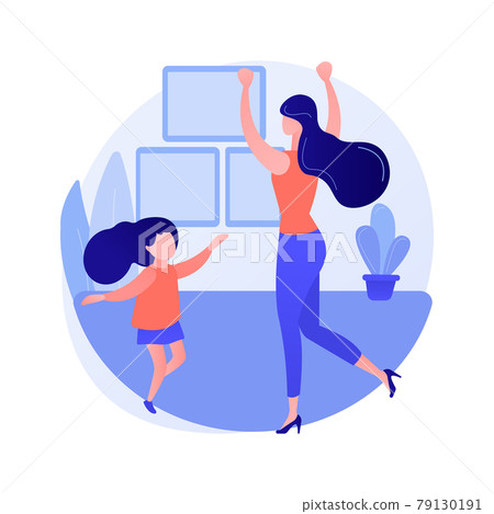 At-home dance class abstract concept vector illustration. At-home dance class abstract concept vector illustration. 79130191