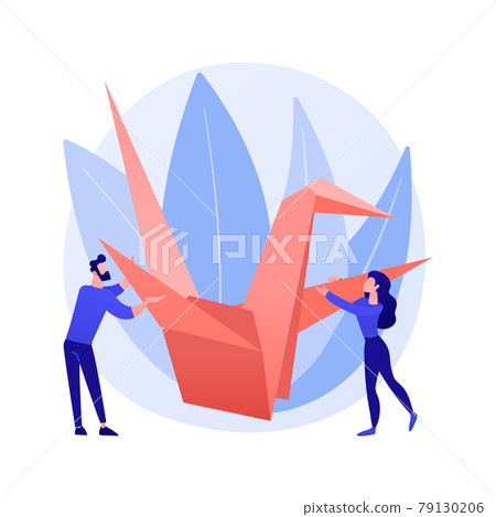 Origami abstract concept vector illustration. Origami abstract concept vector illustration. 79130206