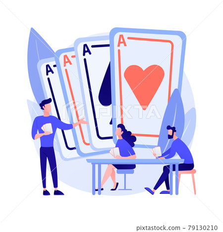 Play cards abstract concept vector illustration. 79130210
