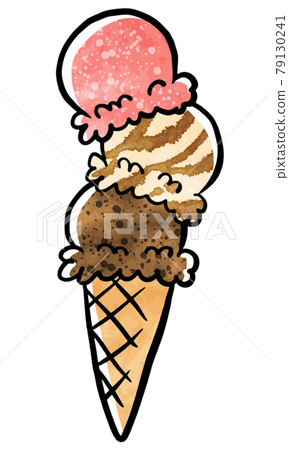 3-tier cone ice cream (triple) 79130241