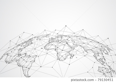 Global network connection. World map point and line composition concept of global business. Vector Illustration Global network connection. World map point and line composition concept of global business. Vector Illustration 79130451