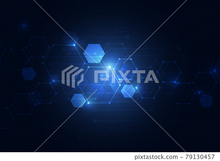 Abstract technology background with connected lines and dots design on a dark background. Vector illustration Abstract technology background with connected lines and dots design on a dark background. Vector illustration 79130457