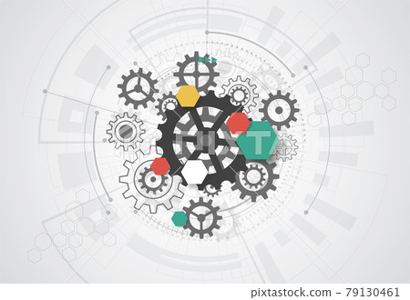 Abstract background with technology circuit board texture. Electronic motherboard illustration. Communication and engineering concept. Vector illustration 79130461