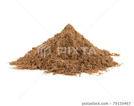 Ground, mixed peppers isolated on white background with copy space for text or images. Spices and herbs. Packaging concept. Close-up. Ground, mixed peppers isolated on white background with copy space for text or images. Spices and herbs. Packaging concept. Close-up. 79130467