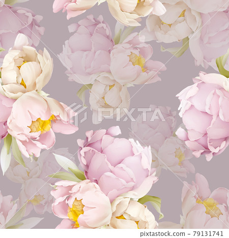 Seamless pattern with peonies in a gentle range 79131741