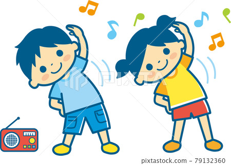 Radio calisthenics children's illustrations_lined navy Radio calisthenics children's illustrations_lined navy 79132360