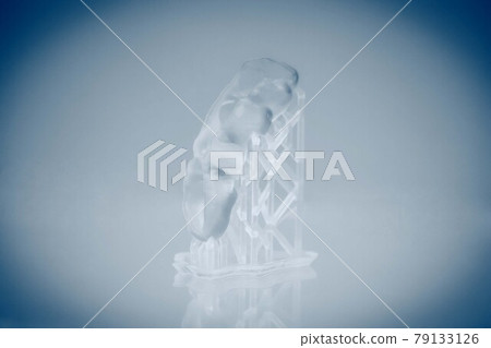 Human jaw printed on 3d printer of photopolymer. 79133126