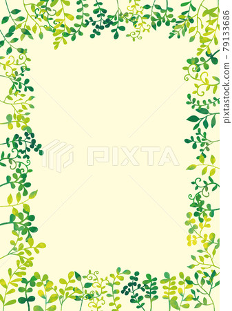 斯堪的納維亞風格植物圖案（水彩味道）框架圍欄立式 79133686