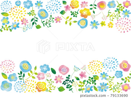 斯堪的納維亞風格花卉藍底(水彩味)相框 斯堪的納維亞風格花卉藍底(水彩味)相框 79133690