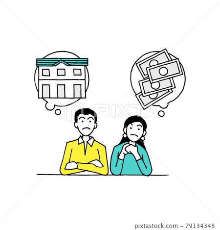 A couple thinking about buying a home A couple thinking about buying a home 79134348