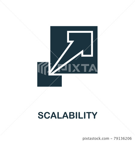Scalability icon. Simple creative element. Filled monochrome Scalability icon for templates, infographics and banners 79136206