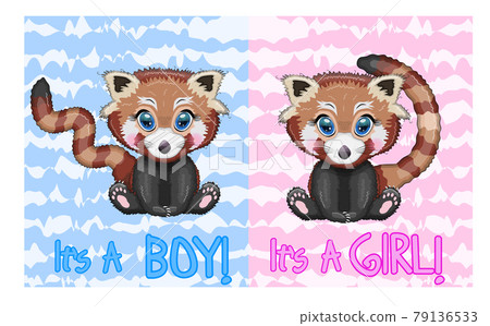Two Cute Cartoon Red Pands With Beautiful Eyes Stock Illustration Two Cute Cartoon Red Pands With Beautiful Eyes Stock Illustration