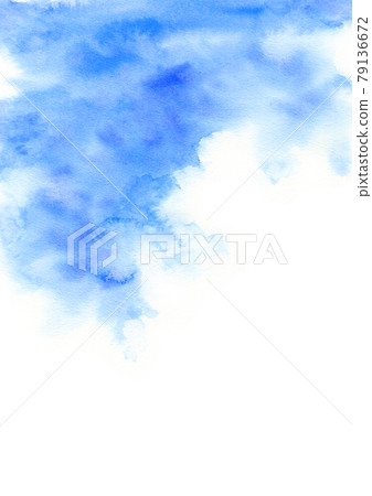 Analog watercolor summer blue sky 79136672