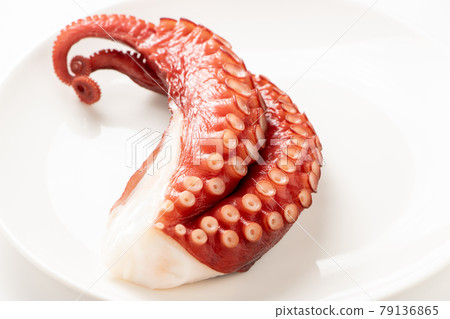 章魚（熱水）。 （白色背景） 79136865