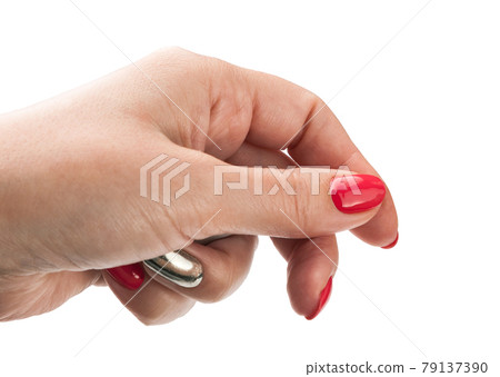 Female hand isolated on white background 79137390